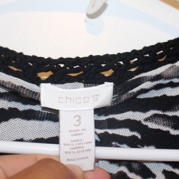 Chicos  Black Zebra Cardigan Sweater Women's XL - Picture 2 of 9